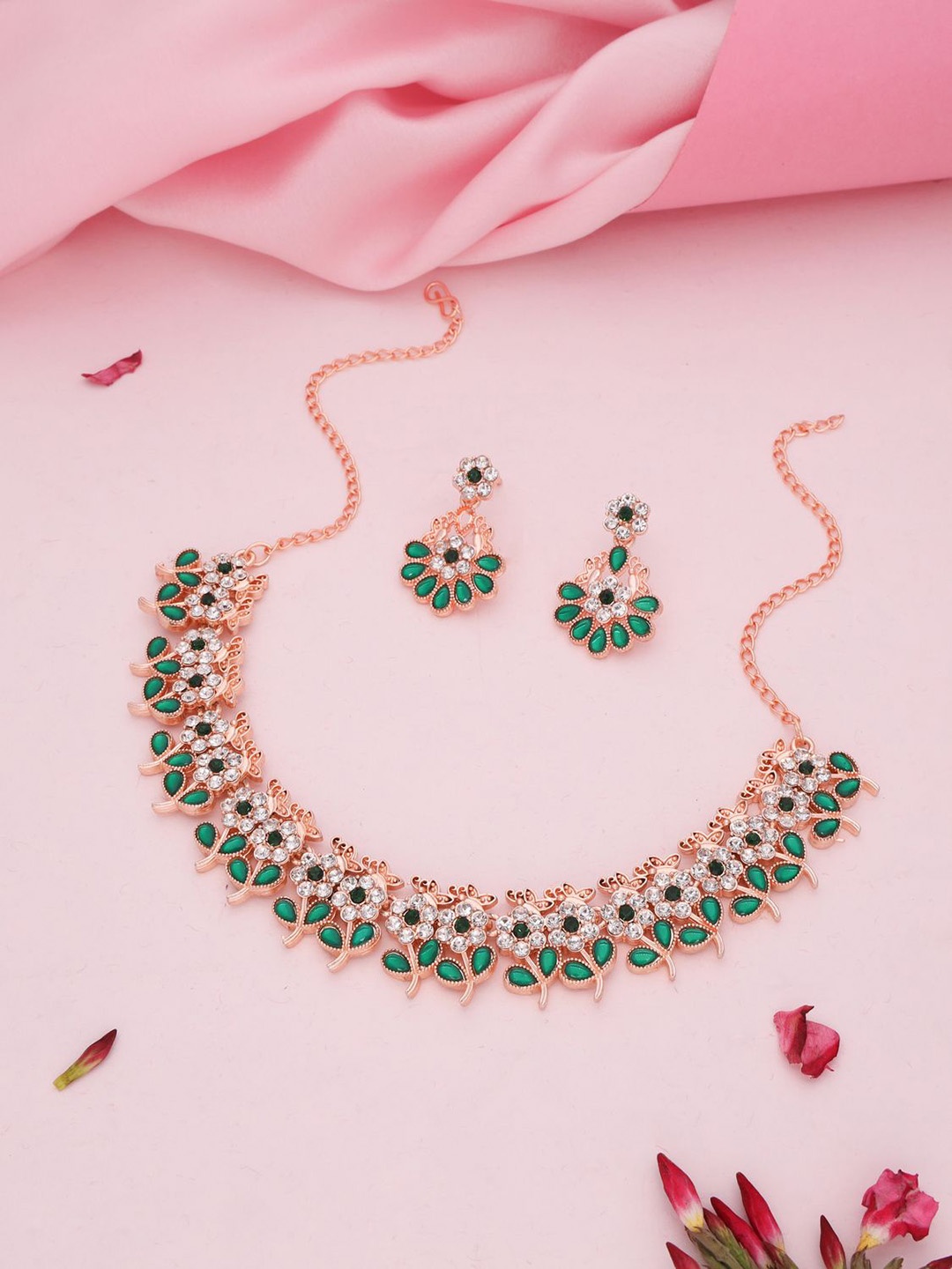 

Lyriss Gold-Plated American Diamond Studded Jewellery Set