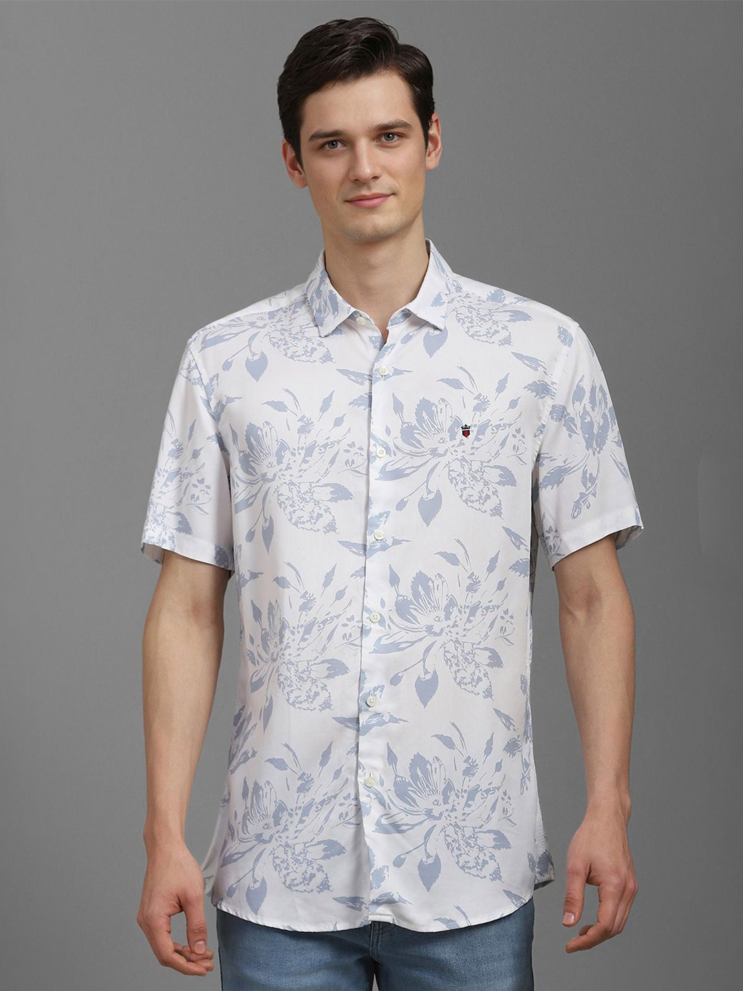 

Louis Philippe Jeans Men Slim Fit Floral Opaque Printed Casual Shirt, White