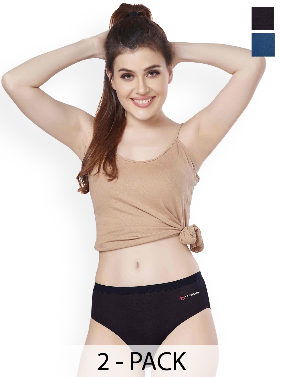 

LOGGERHEAD Pack Of 2 Hipster Briefs LHMH015-RoyalBlue-Black, Blue