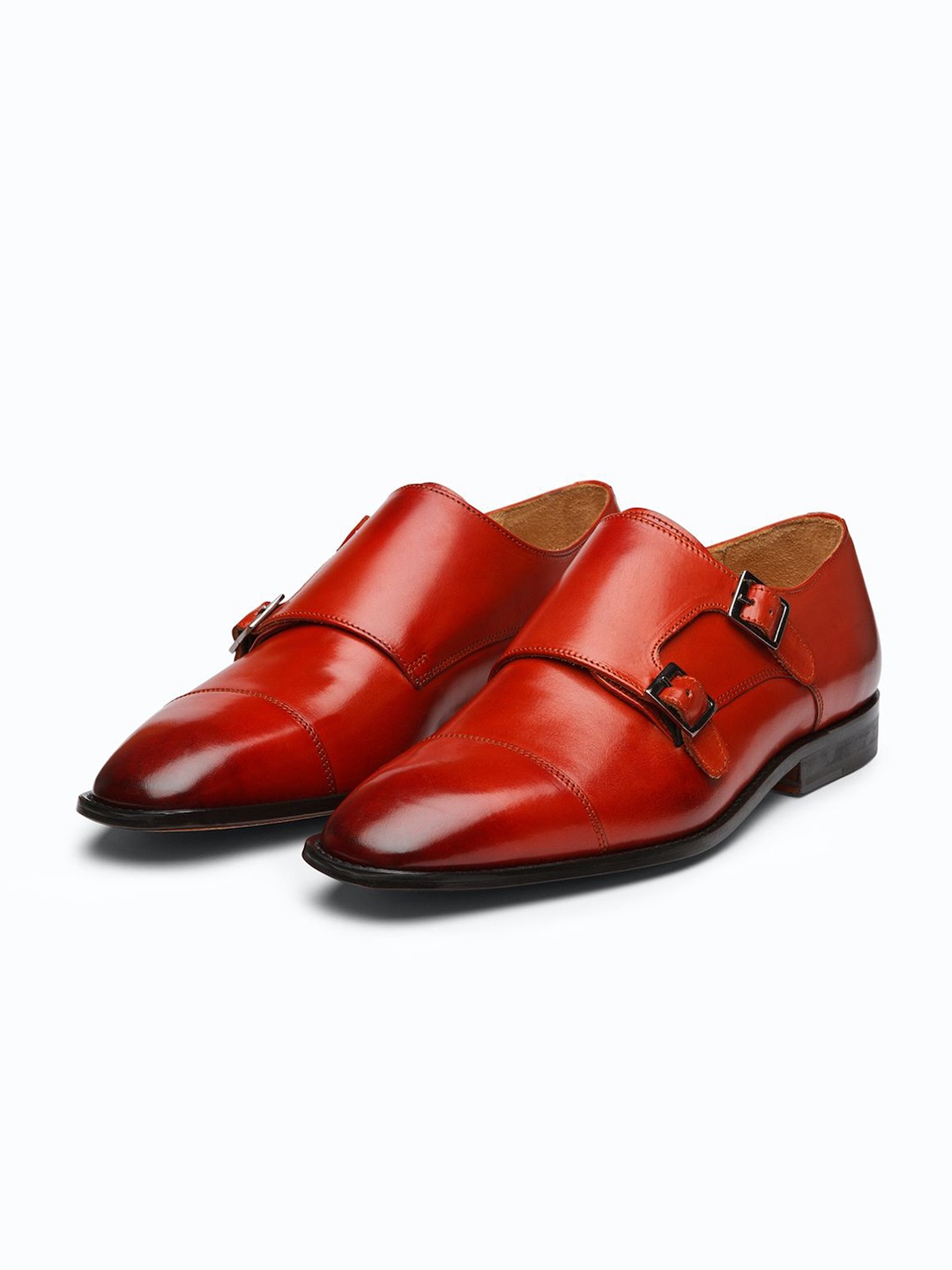 

3DM Lifestyle Men Leather Formal Monk Shoes, Red