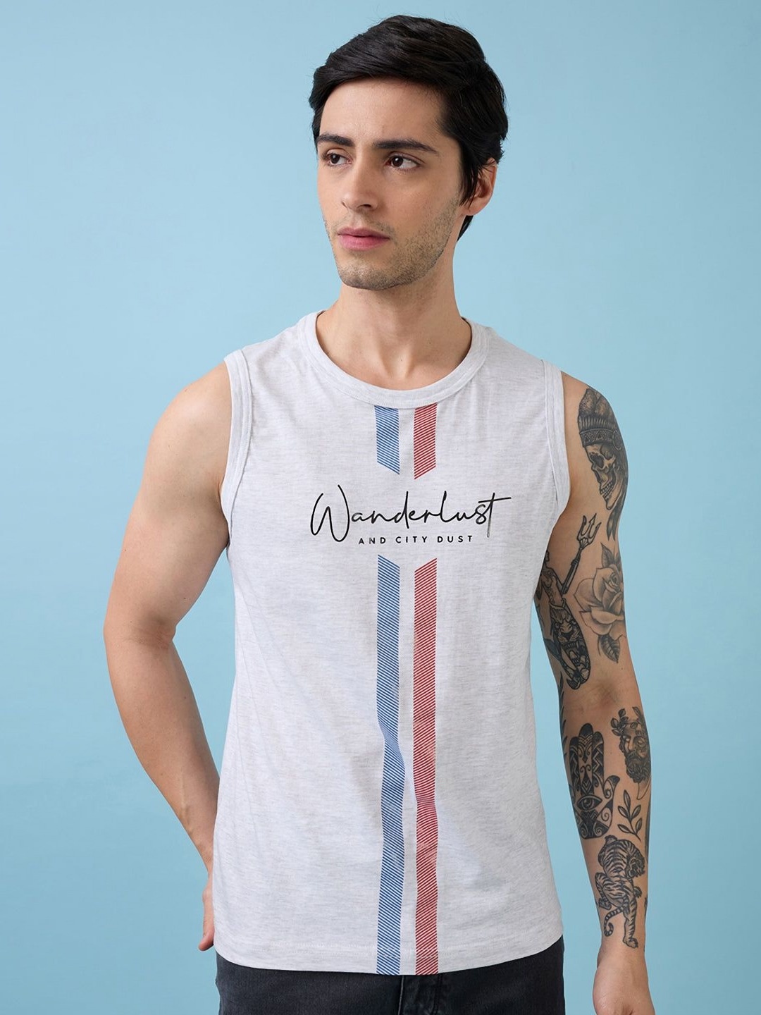 

Status Quo Men Regular Fit Striped Round Neck T-shirt, Off white
