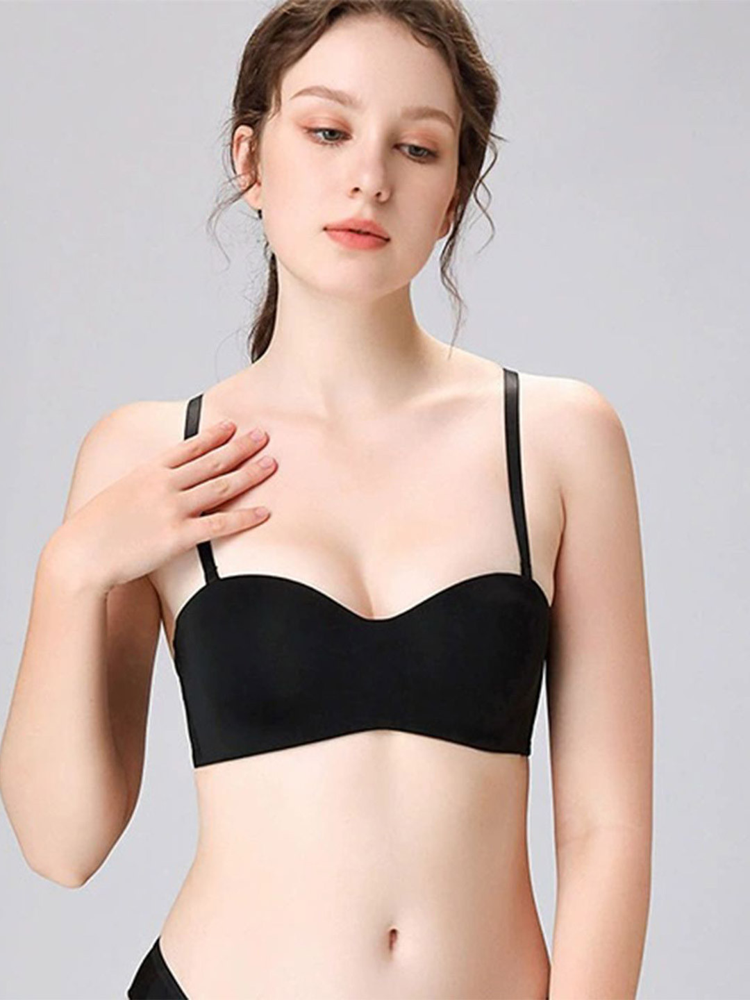 

Tesmezy Bra Full Coverage Underwired Lightly Padded, Black