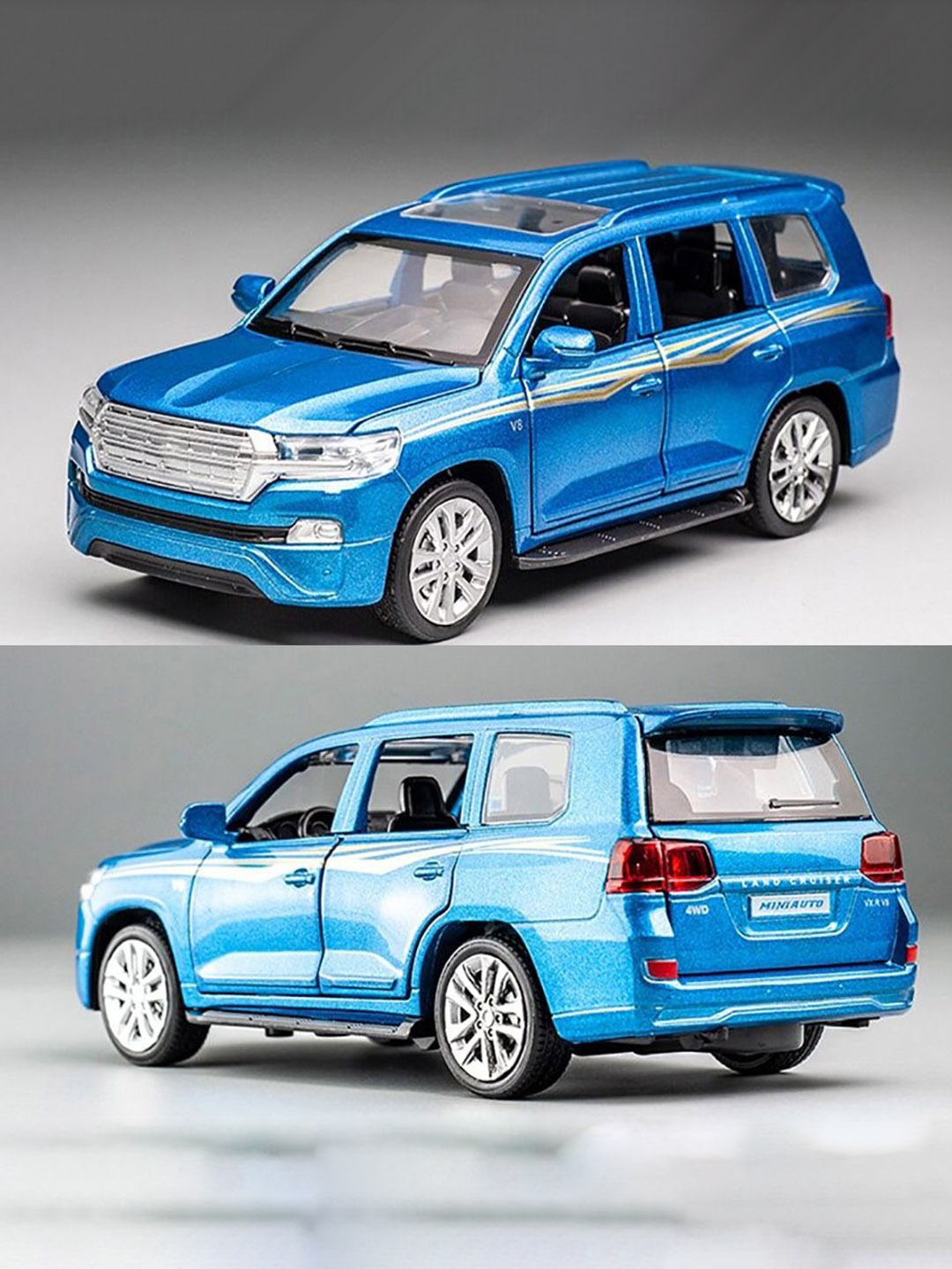 

COELON 1:32 Land Cruiser Divo Light Sound Pull Back Toy Car, Blue