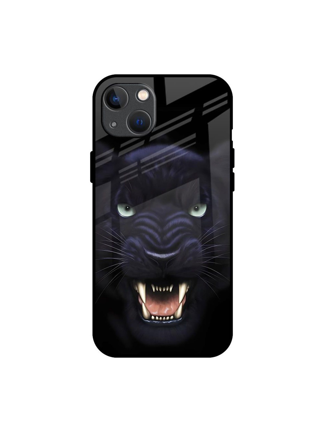 

QRIOH Angry Black Leopard Printed iPhone 13 Back Case