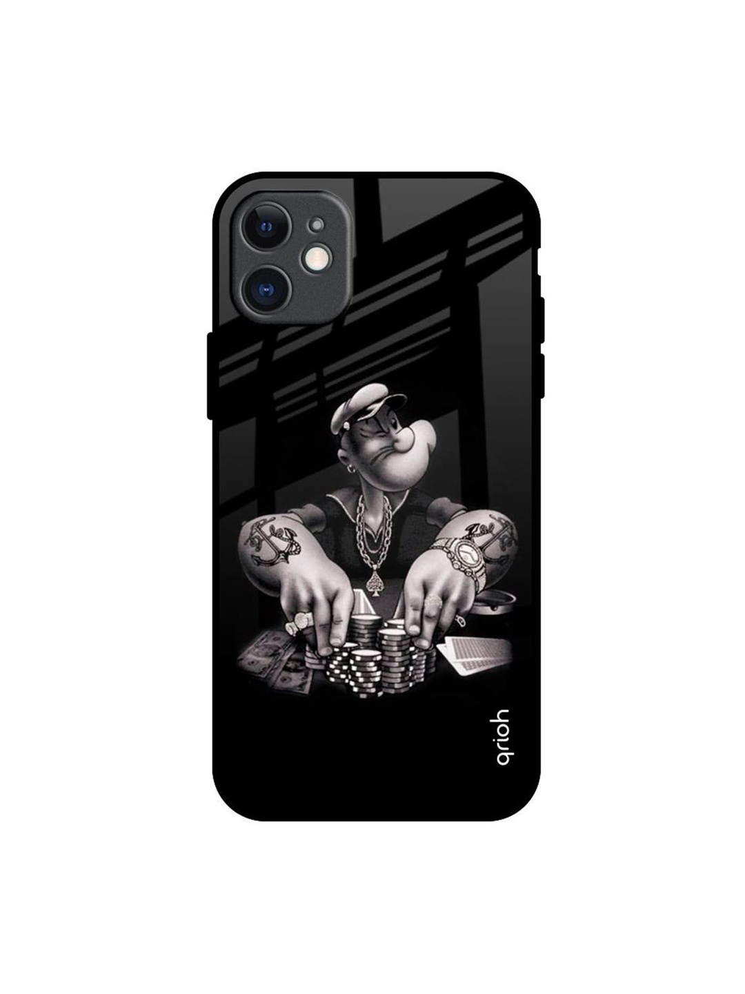 

QRIOH Gambling Problem Printed iPhone 11 Back Case, Black