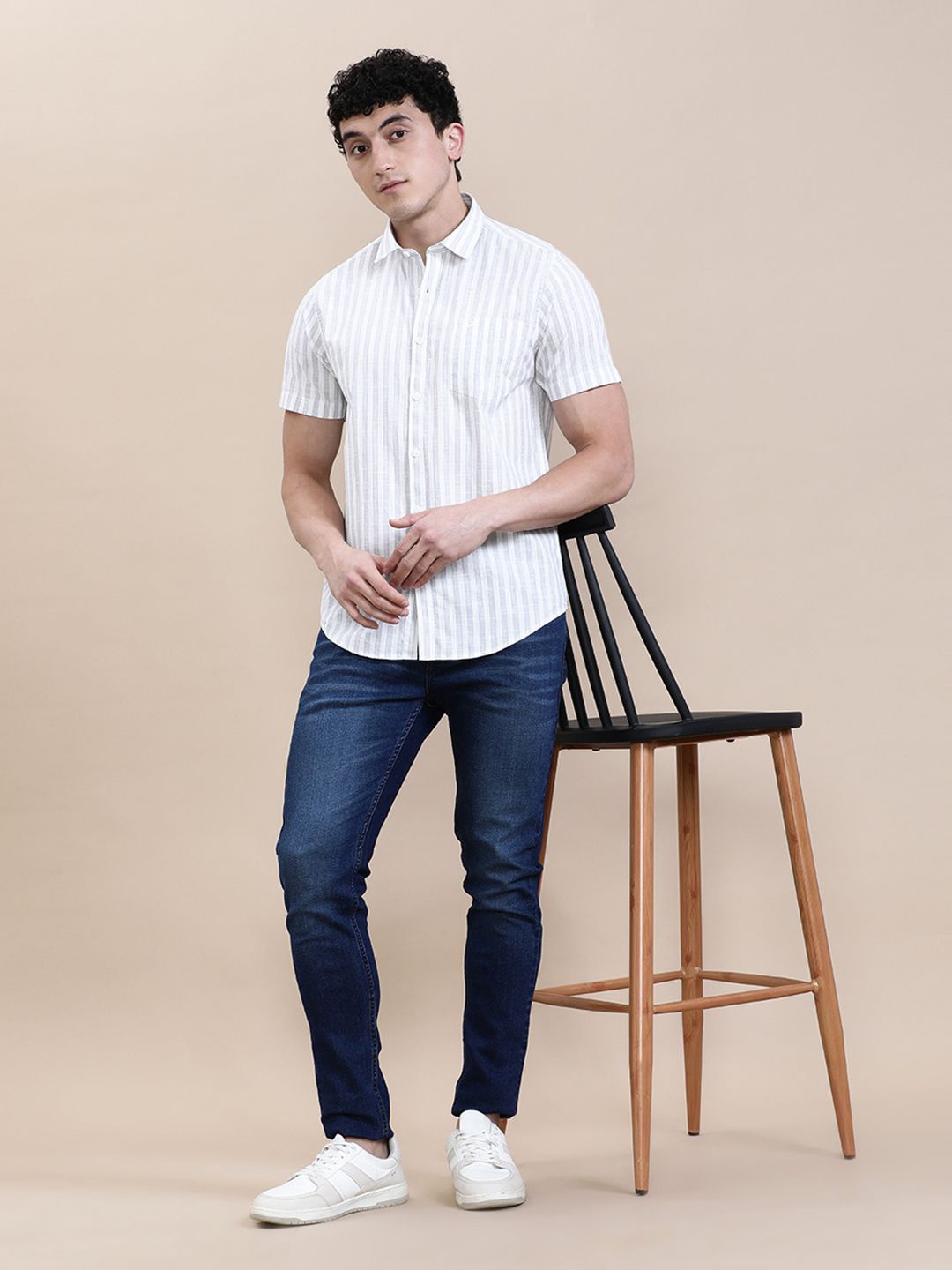 

Crocodile Men Stripe Fluid Shirt, Lavender
