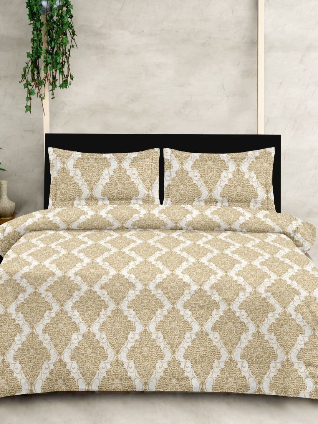 

Sleeping Owls-because your sleep matters Beige Pure Cotton King Bedsheet Set 2.74m x 2.74m
