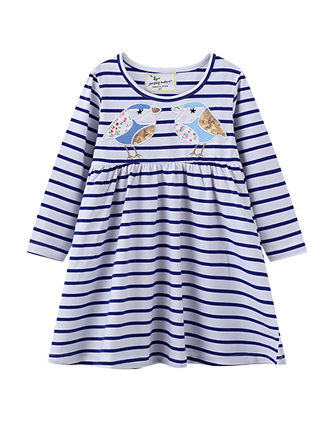 

LULU & SKY Girls Striped Nightdress, White