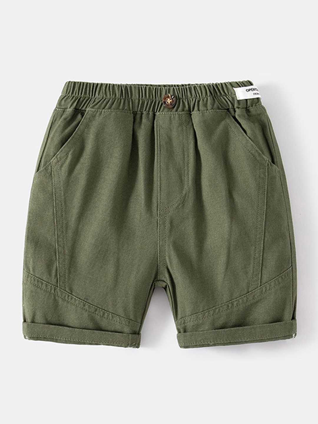 

LULU & SKY Boys Loose Fit High-Rise Shorts, Green