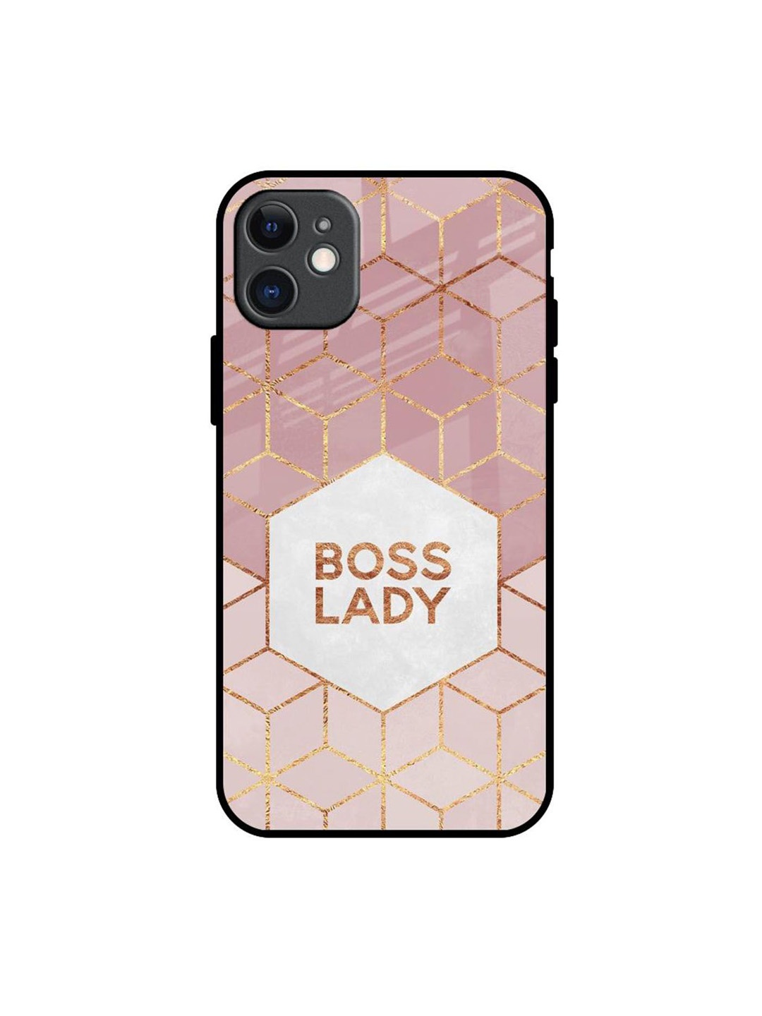 

QRIOH Boss Lady Printed iPhone 11 Back Case, Pink