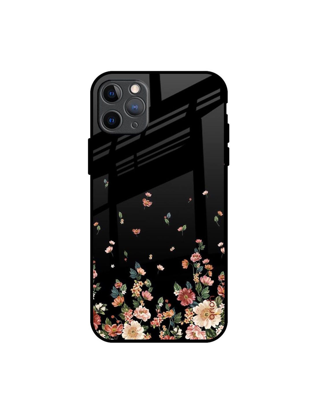 

QRIOH Floating Floral Print Printed iPhone 11 Pro Max Back Case, Black