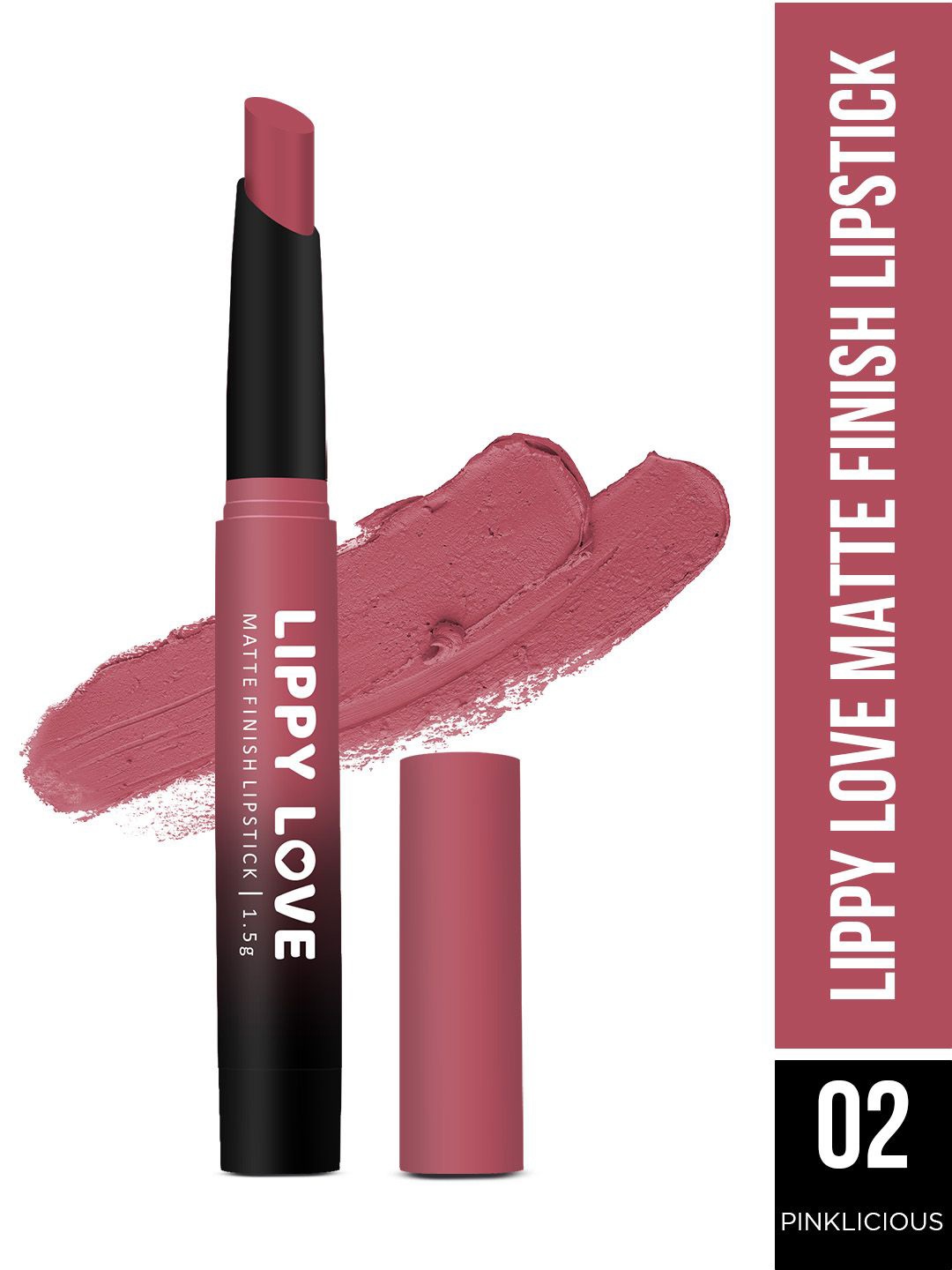 

Hilary Rhoda Lippy Love Creamy Matte Finish Lipstick -1.5 g -Pinklicious - 02, Pink