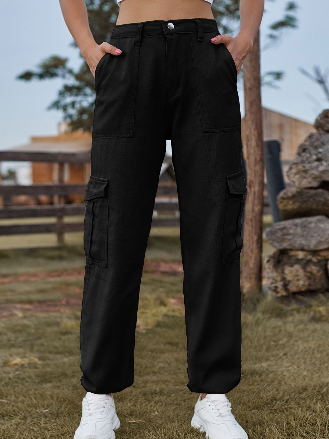 

StyleCast Women Cargos Trousers, Black
