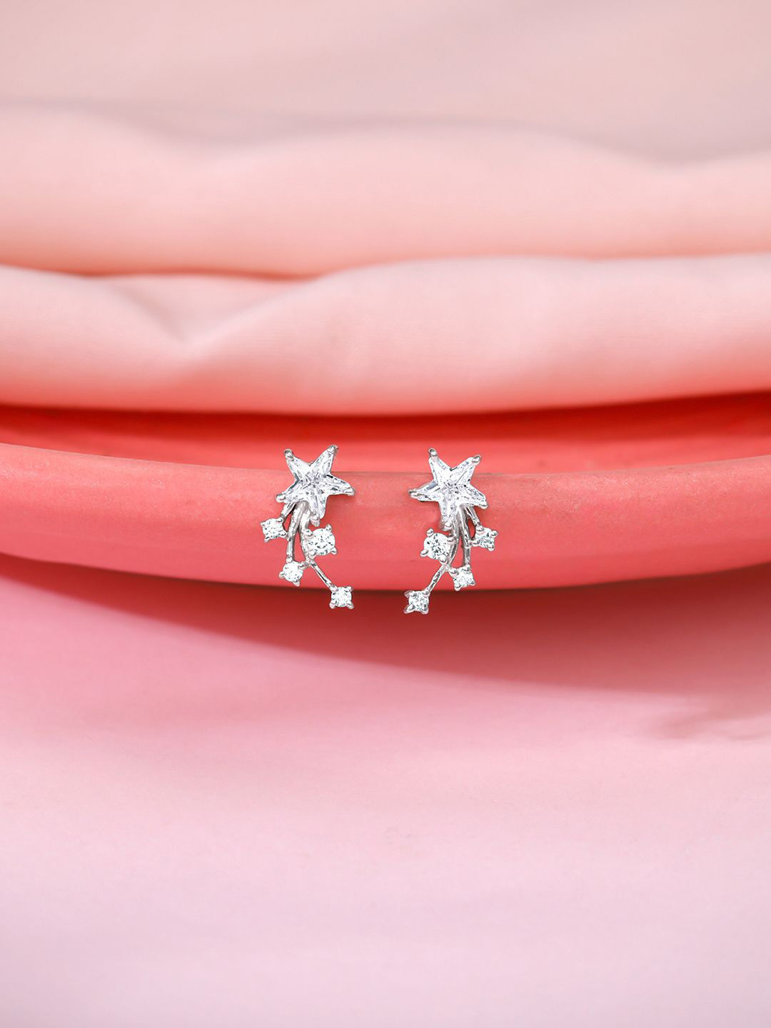 

GIVA 925 Silver Rhodium-Plated Zircon Star Shaped Studs Earrings