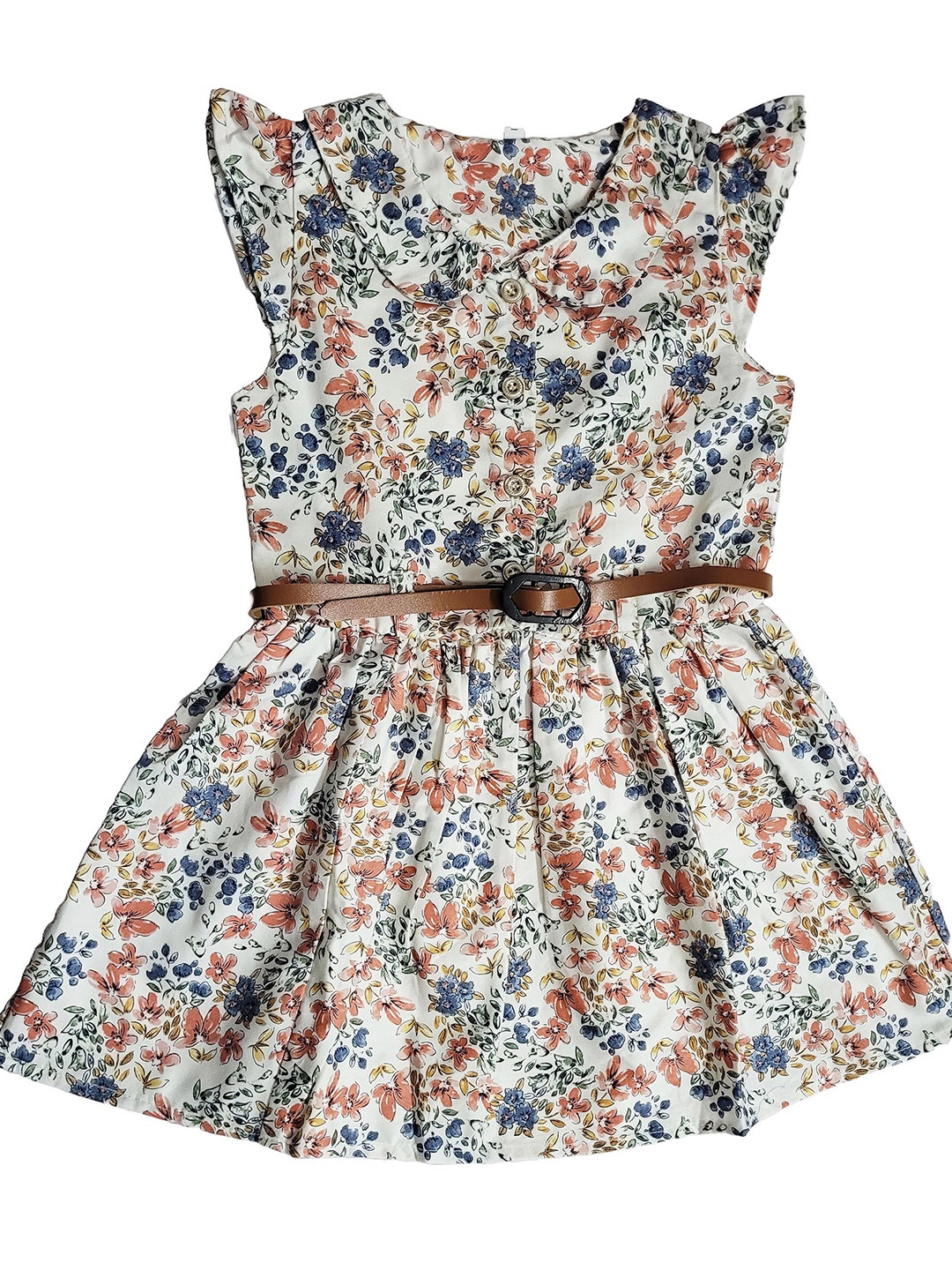 

Miss & Chief Girls Floral Print Flutter Sleeve Shirt Dress, Multi