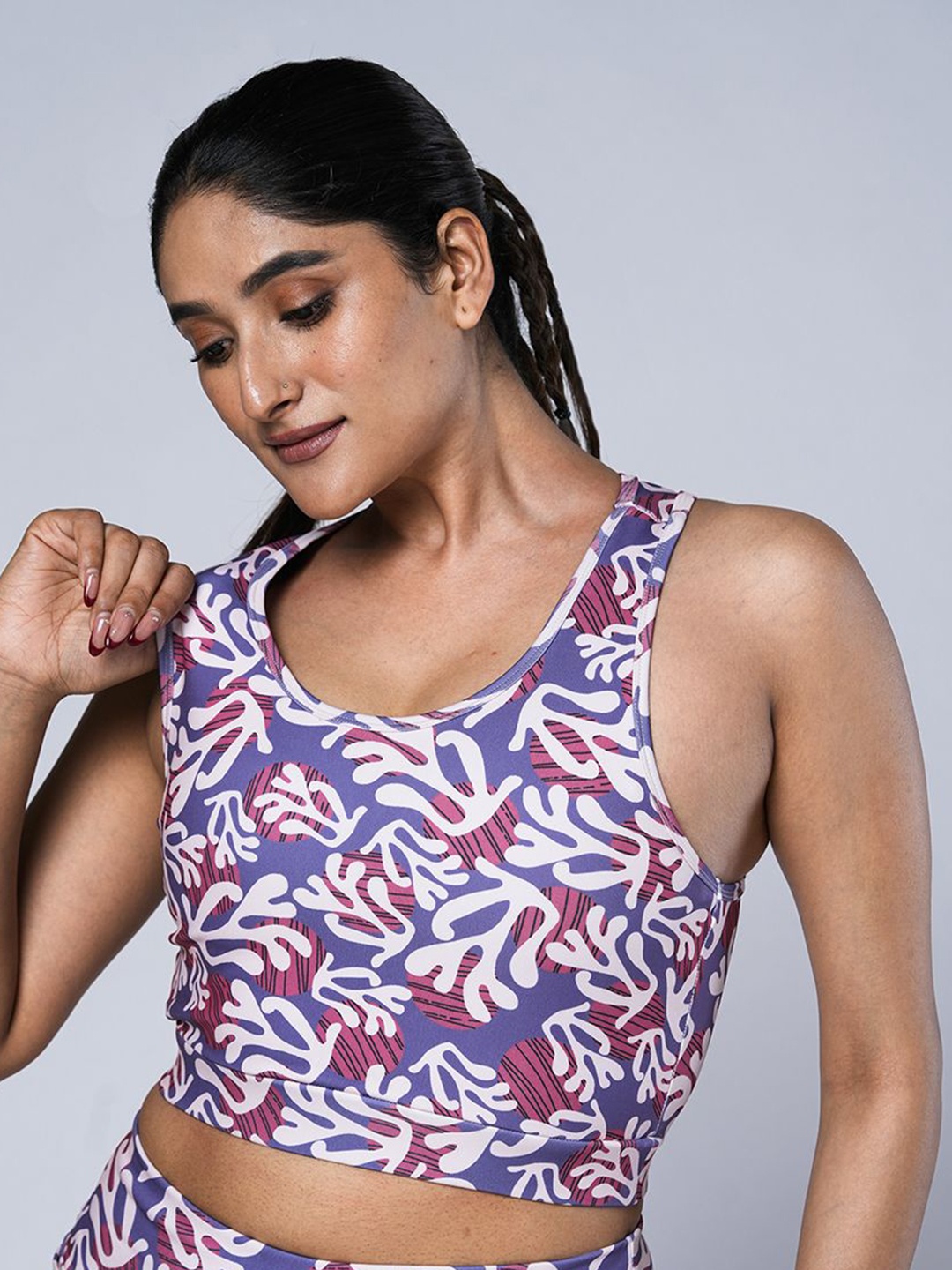 

UMILDO Abstract Bra Half Coverage, Purple