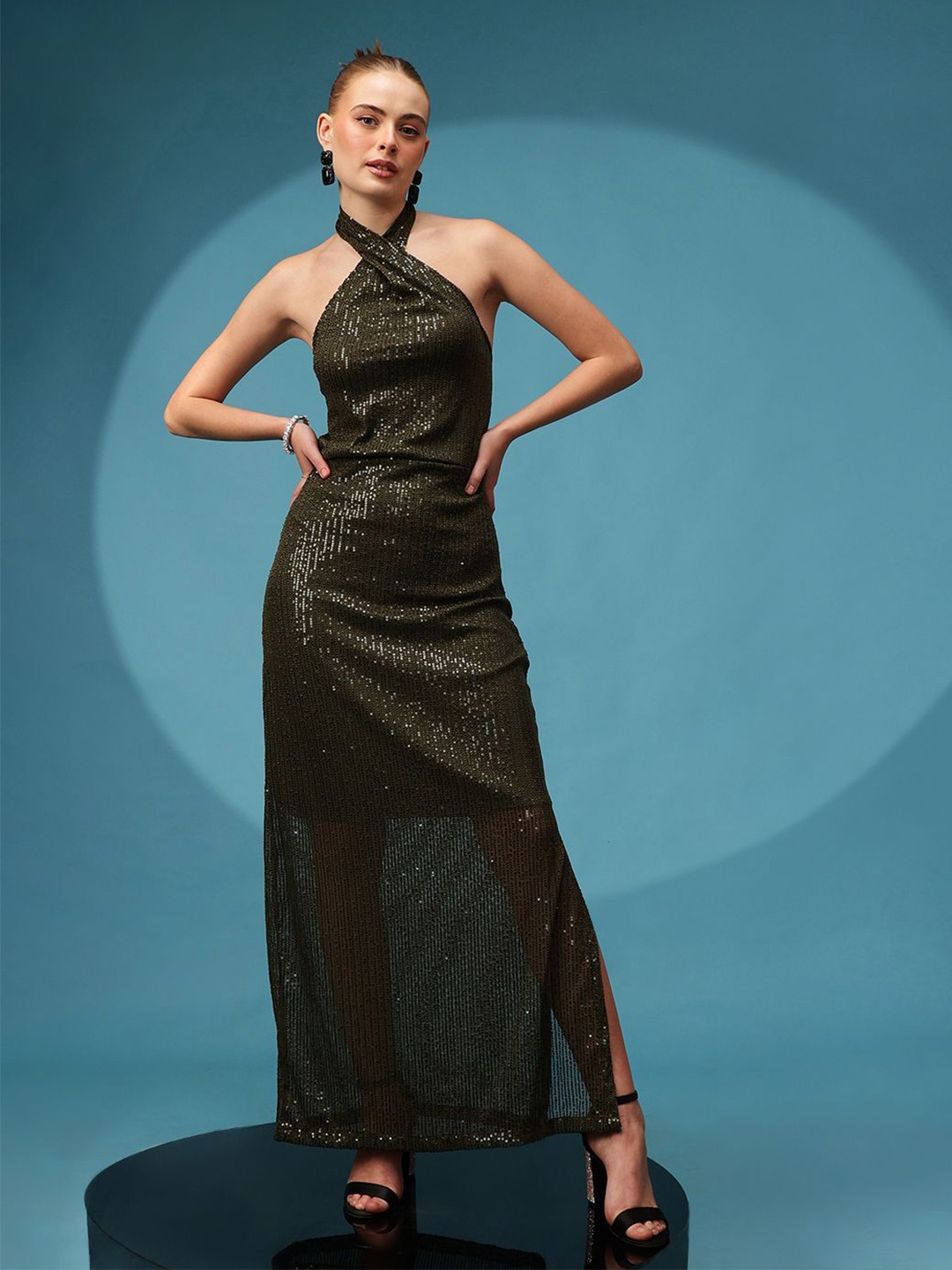 

The Roadster Lifestyle Co Embellished Maxi Dress, Green