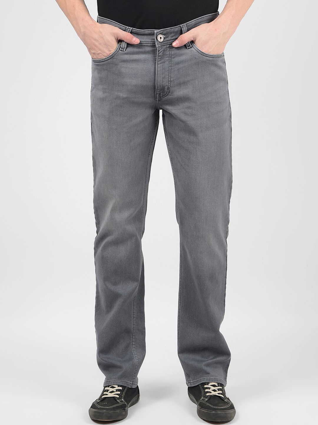 

Numero Uno Men Light Fade Stretchable Jeans, Grey