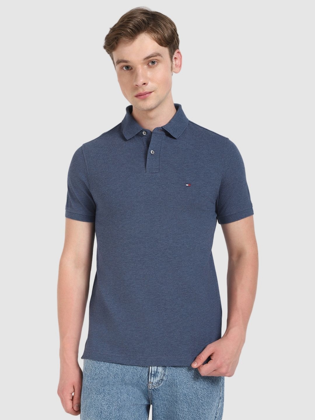 

Tommy Hilfiger Men Brand Logo Polo Collar T-shirt, Blue