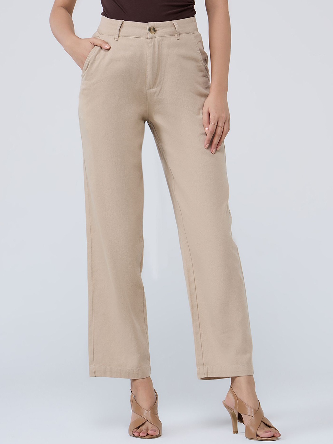 

20Dresses Women High-Rise Trousers, Beige