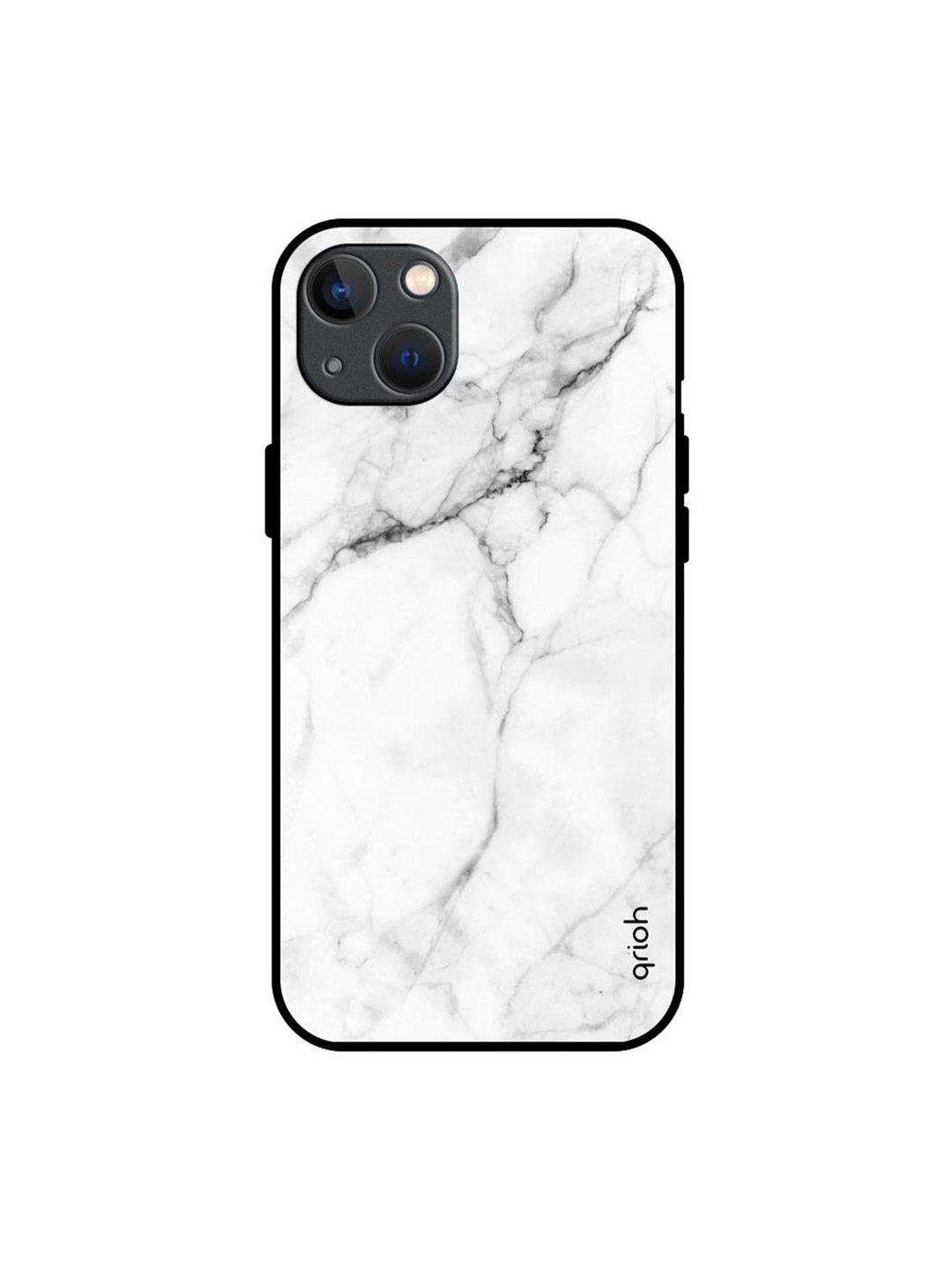 

QRIOH Modern White Marble Printed iPhone 13 Back Case