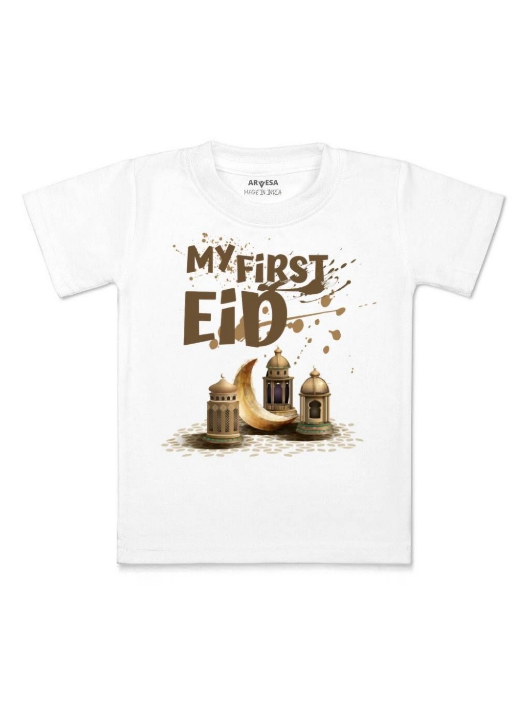 

Arvesa My First Eid Printed Regular Fit Tshirt, White