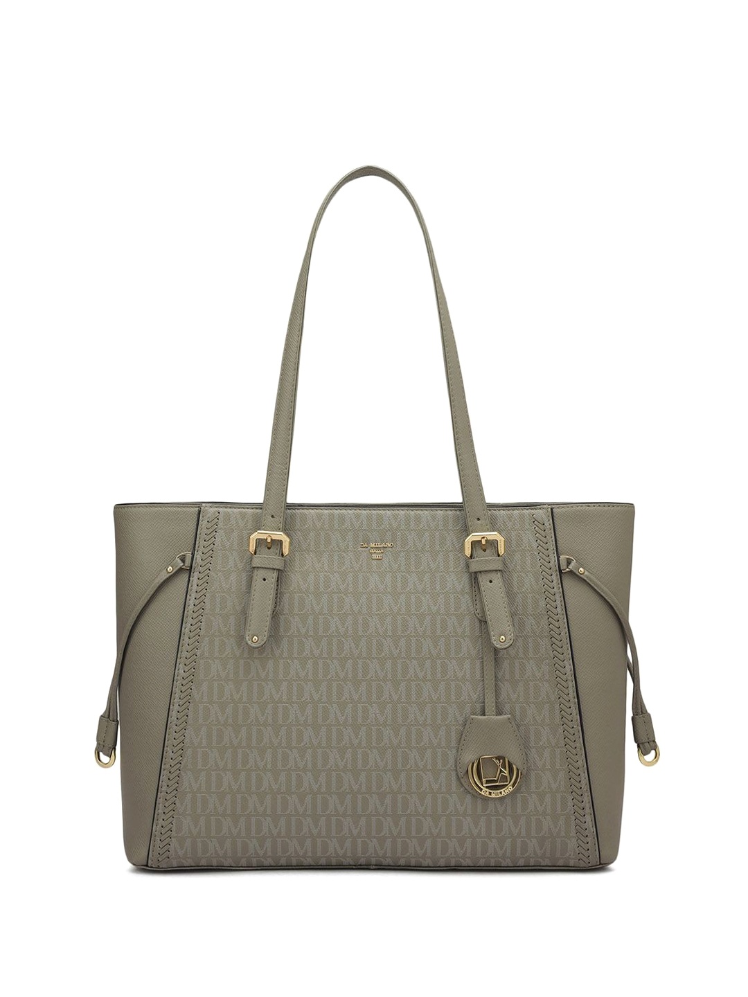 

Da Milano Textured Leather Structured Tote Bag, Grey