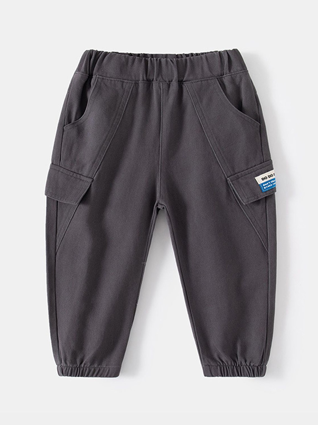 

LULU & SKY Boys Tapered Fit High-Rise Joggers Trousers, Grey