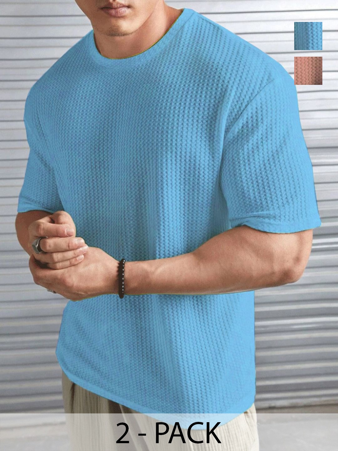 

MERRIMENT Men 2 T-shirt, Peach