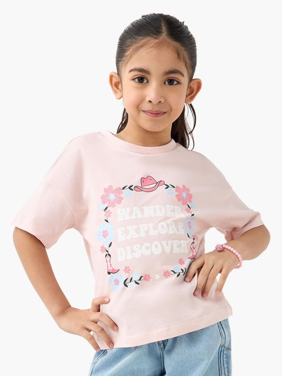 

Juniors by Babyshop Girls Printed T-shirt, Pink