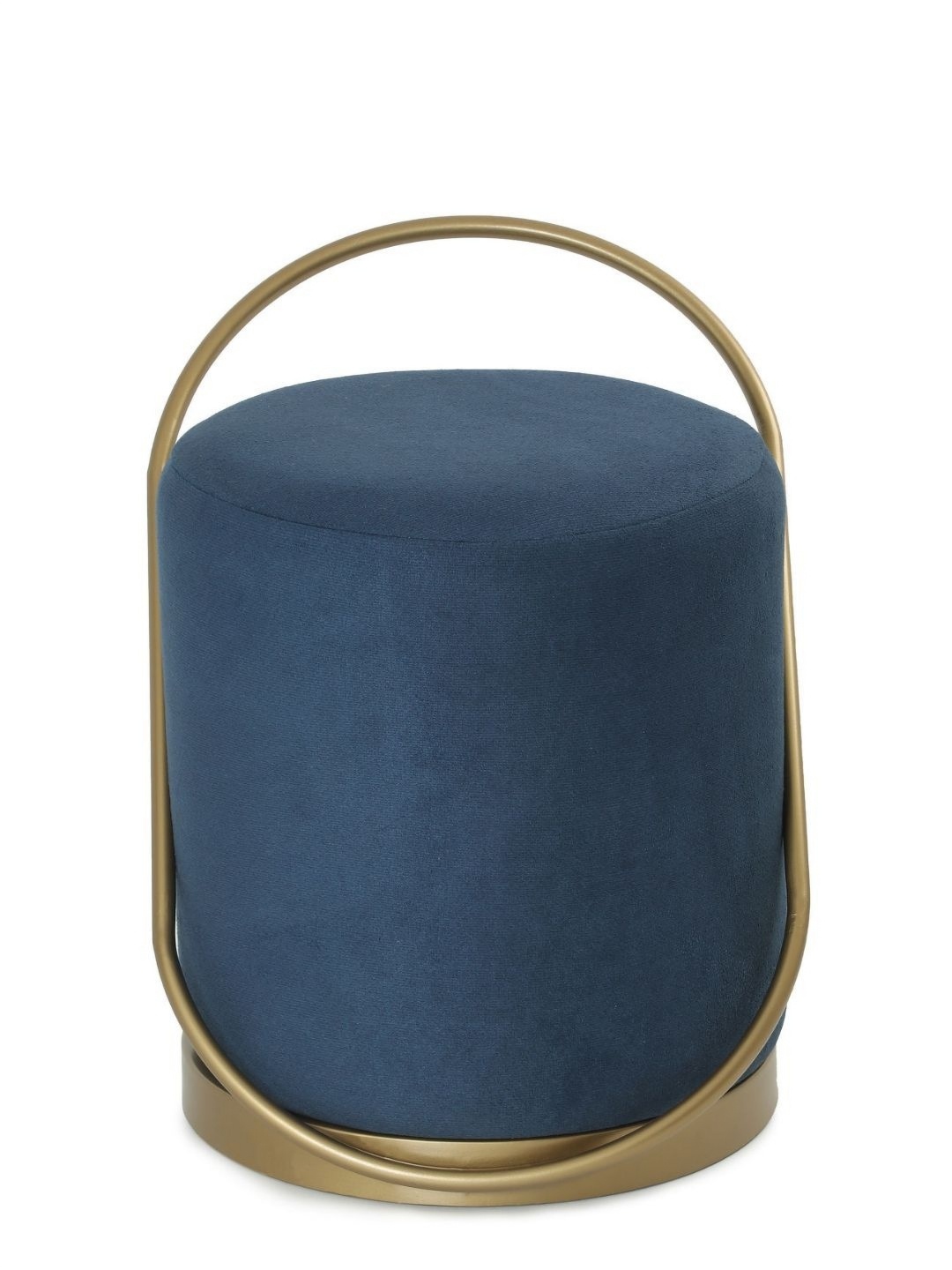 

Blck Homes Blue And Gold-Toned Bennett Pouffe Cylindrical Ottoman