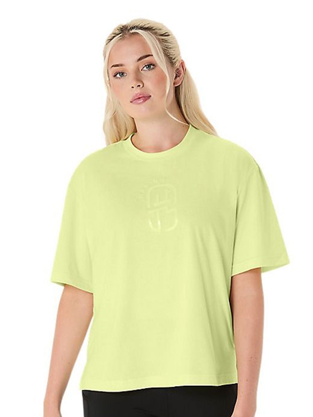 

ASICS Women NAGINO Graphic Printed Round Neck Sports T-shirt, Yellow