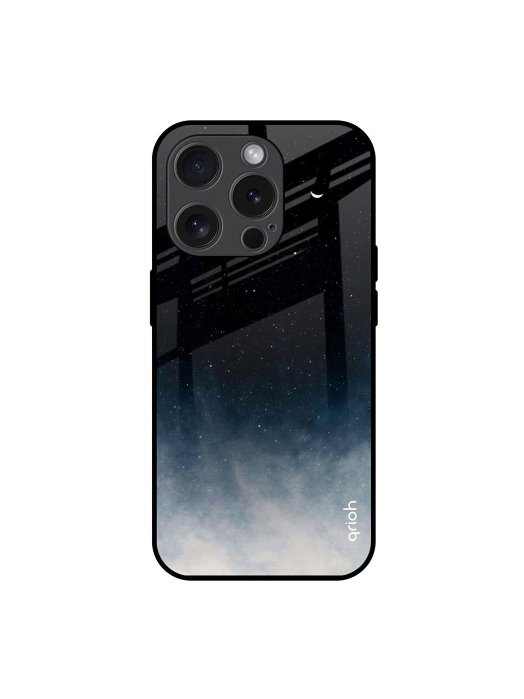 

QRIOH Quirky Printed iPhone 15 Pro Back Case Mobile Accessories, Black