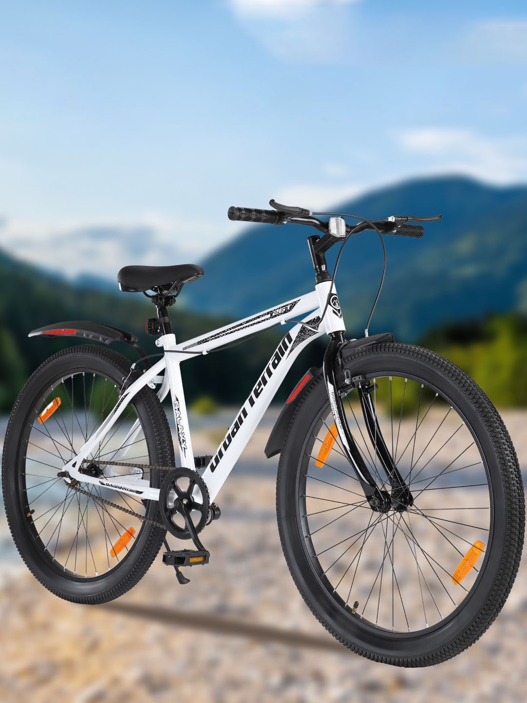 

URBAN TERRAIN Galaxy Steel 26T Single Speed Mountain Bike, White