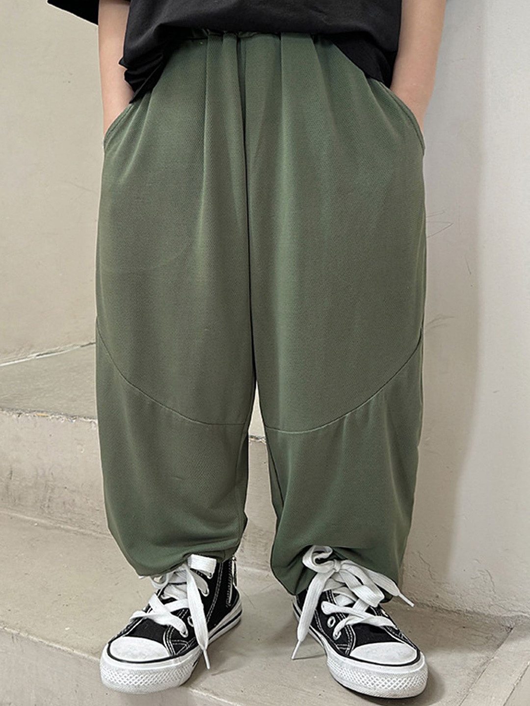 

LULU & SKY Boys Loose Fit Trousers, Green