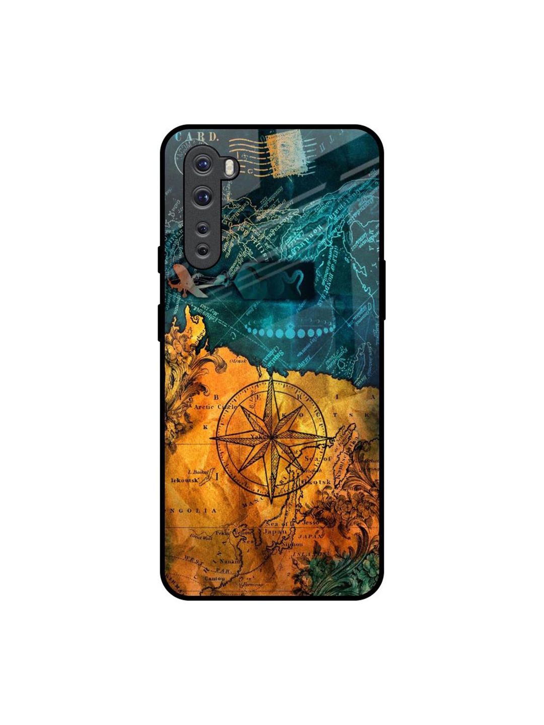

QRIOH Architecture Map Real Printed OnePlus Nord Back Case, Teal