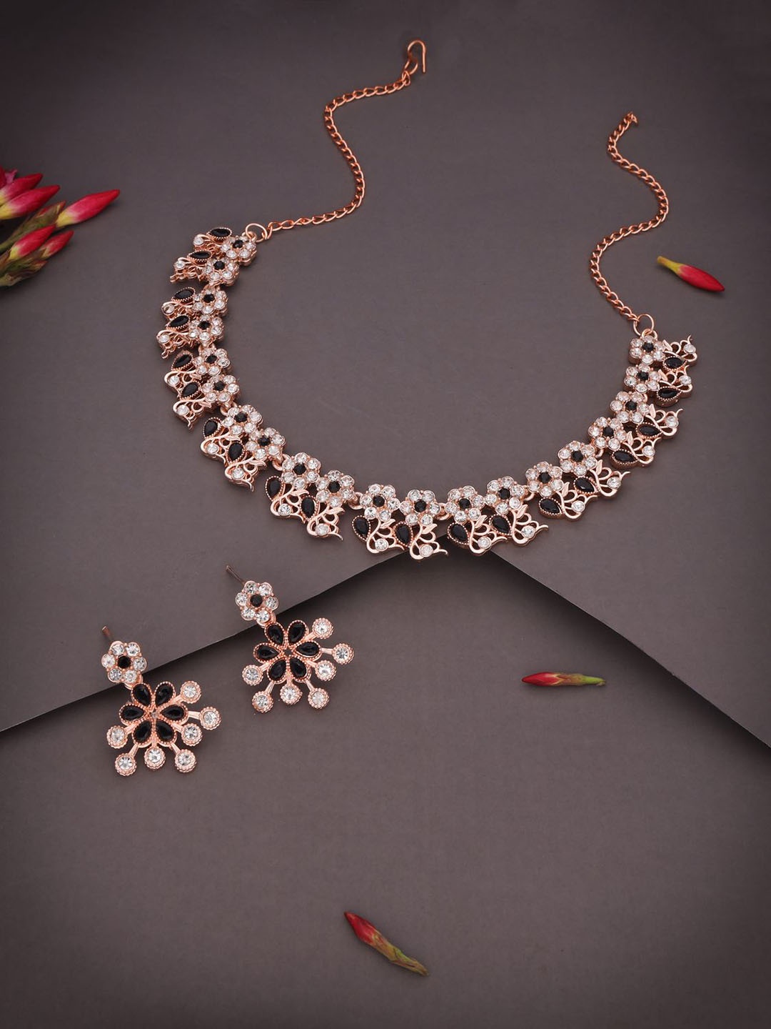 

Lyriss Gold-Plated American Diamond Studded Jewellery Set