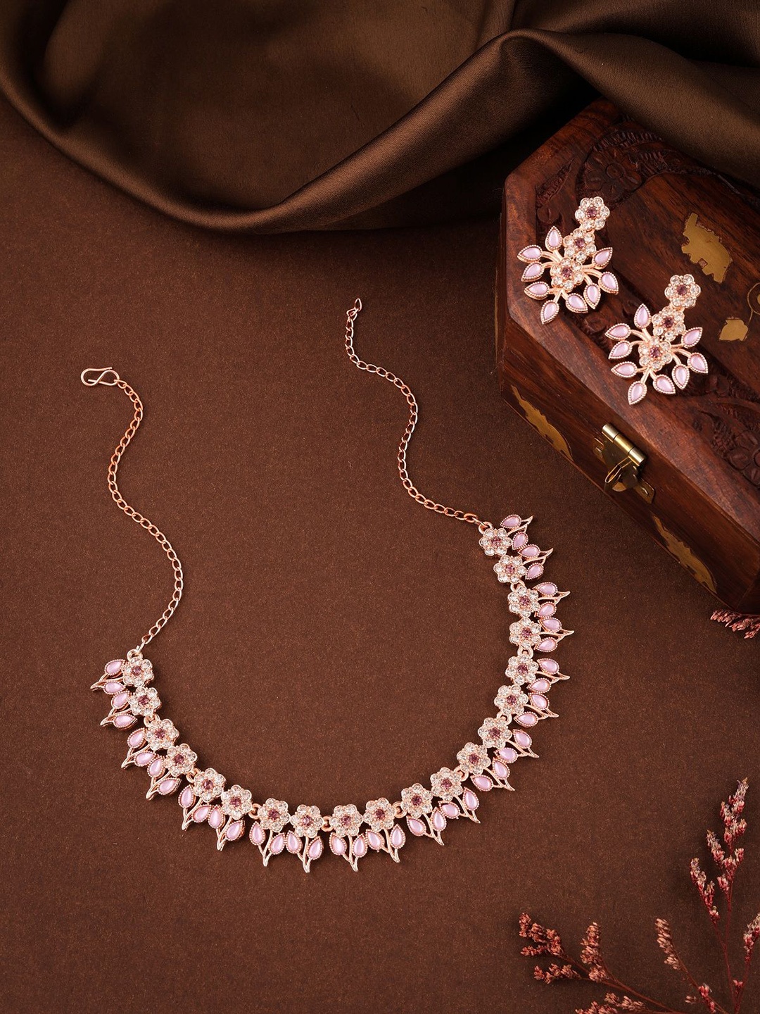 

Lyriss Gold-Plated American Diamond Studded Jewellery Set