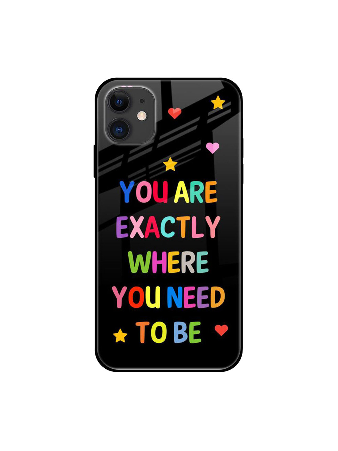 

QRIOH Typography Printed iPhone 12 Back Case Mobile Accessories, Black