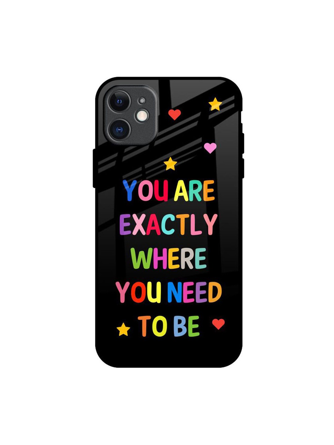 

QRIOH Magical Words Printed iPhone 11 Back Case, Black