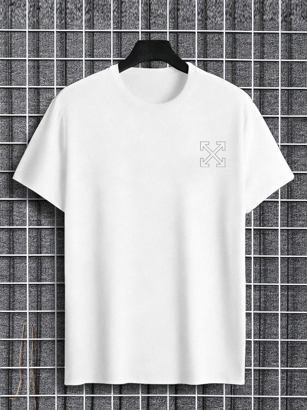 

TOGS & TERRE Men Graphic Printed Round Neck Cotton Oversized T-shirt, White