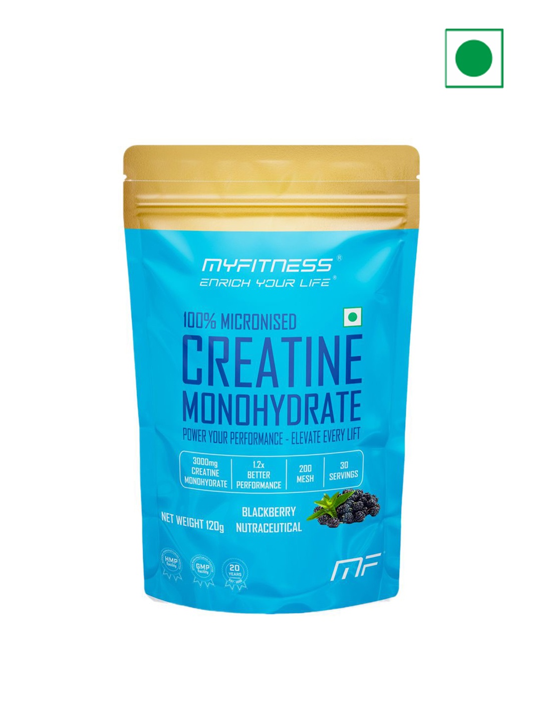 

MYFITNESS 100% Micronized Creatine Monohydrate Blackberry- 120 g, Blue