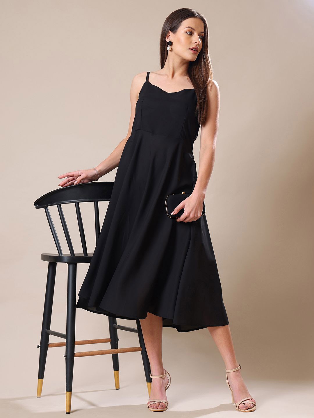 

Kinjo Fit & Flare Dress, Black