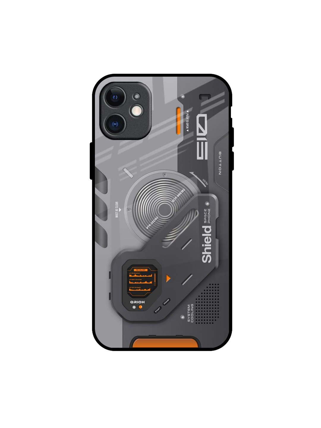 

QRIOH Tech Lifestyle Printed iPhone 11 Back Case, Grey