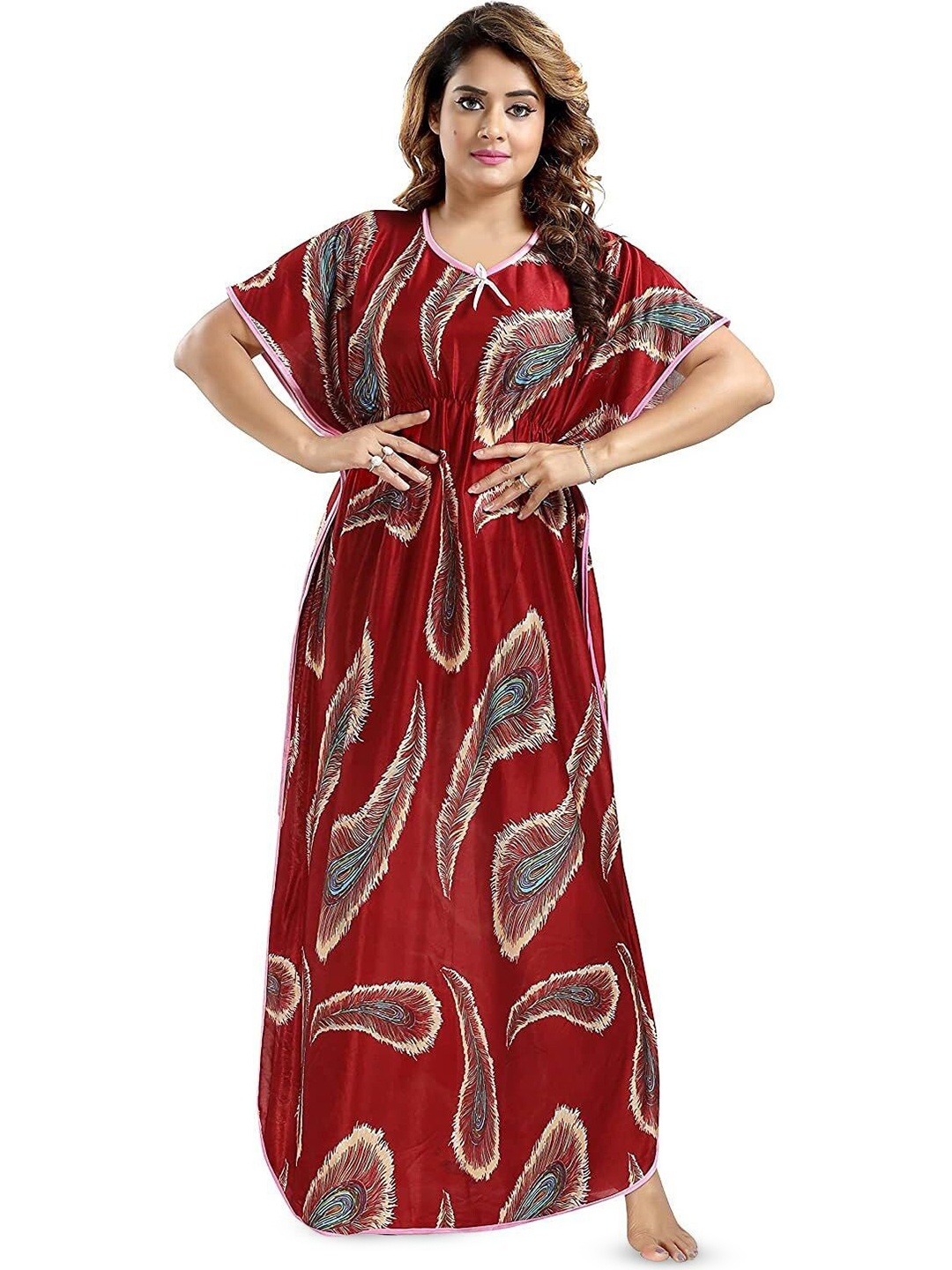 

PR PINK ROYAL Printed Maxi Nightdress, Black