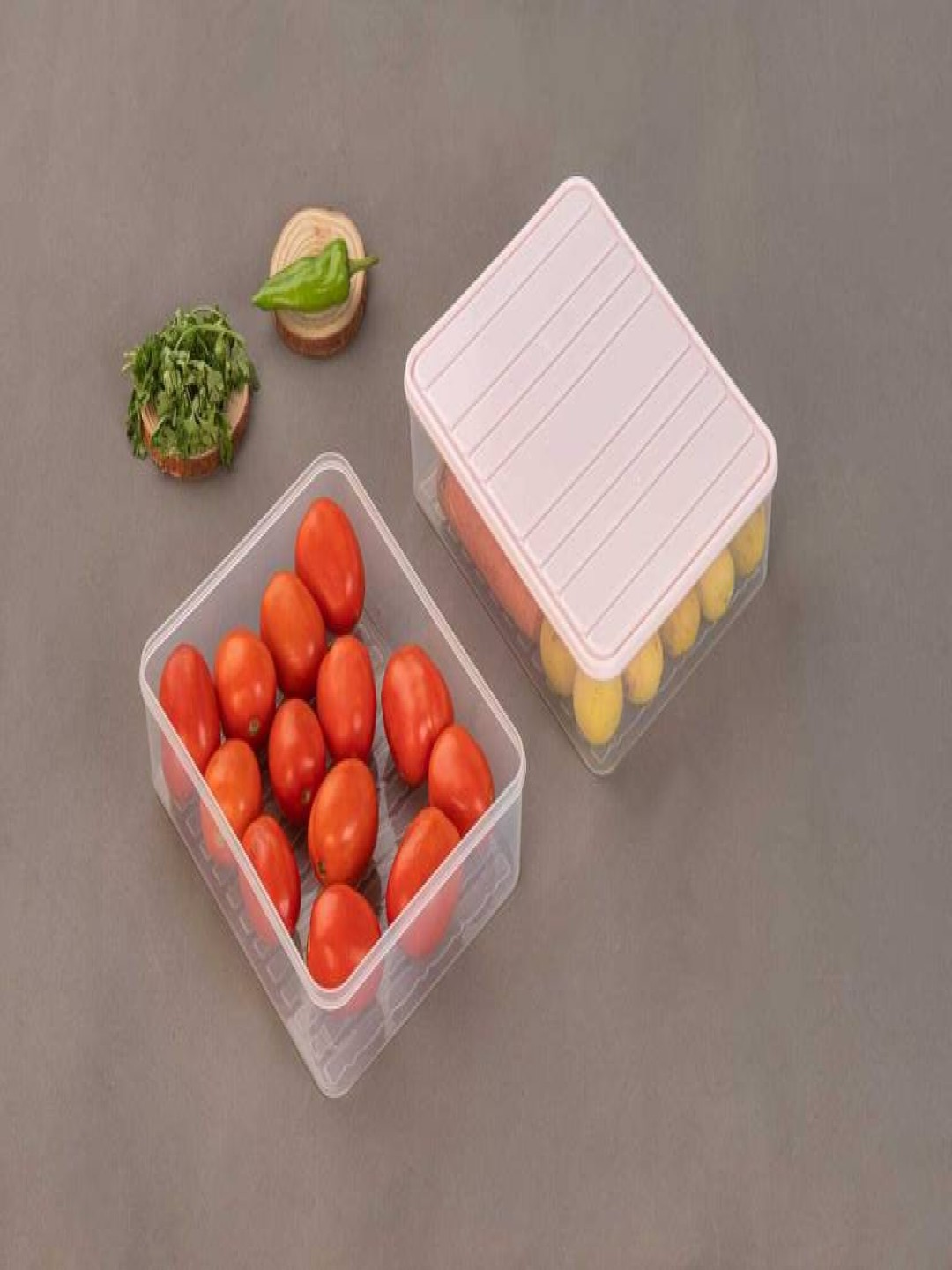 

HASHONE Transparent & Pink 2 Pieces Easy to Clean Fridge Container 2.5L