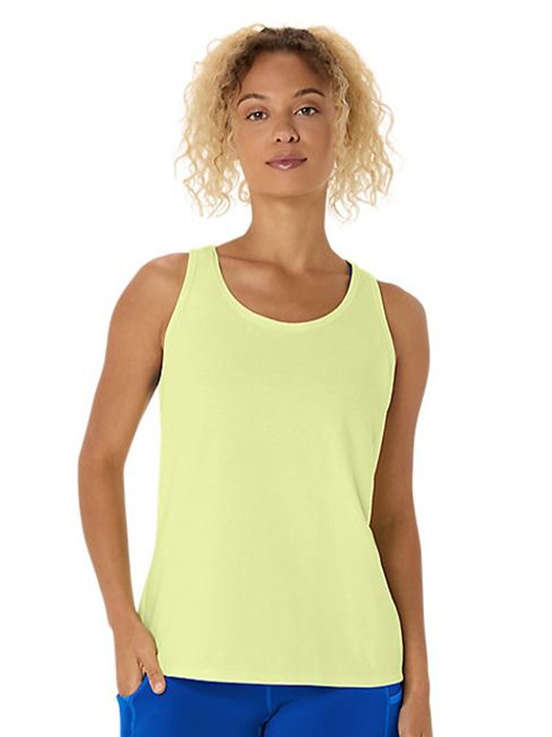 

ASICS Women Solid Round Neck T-shirt, Yellow