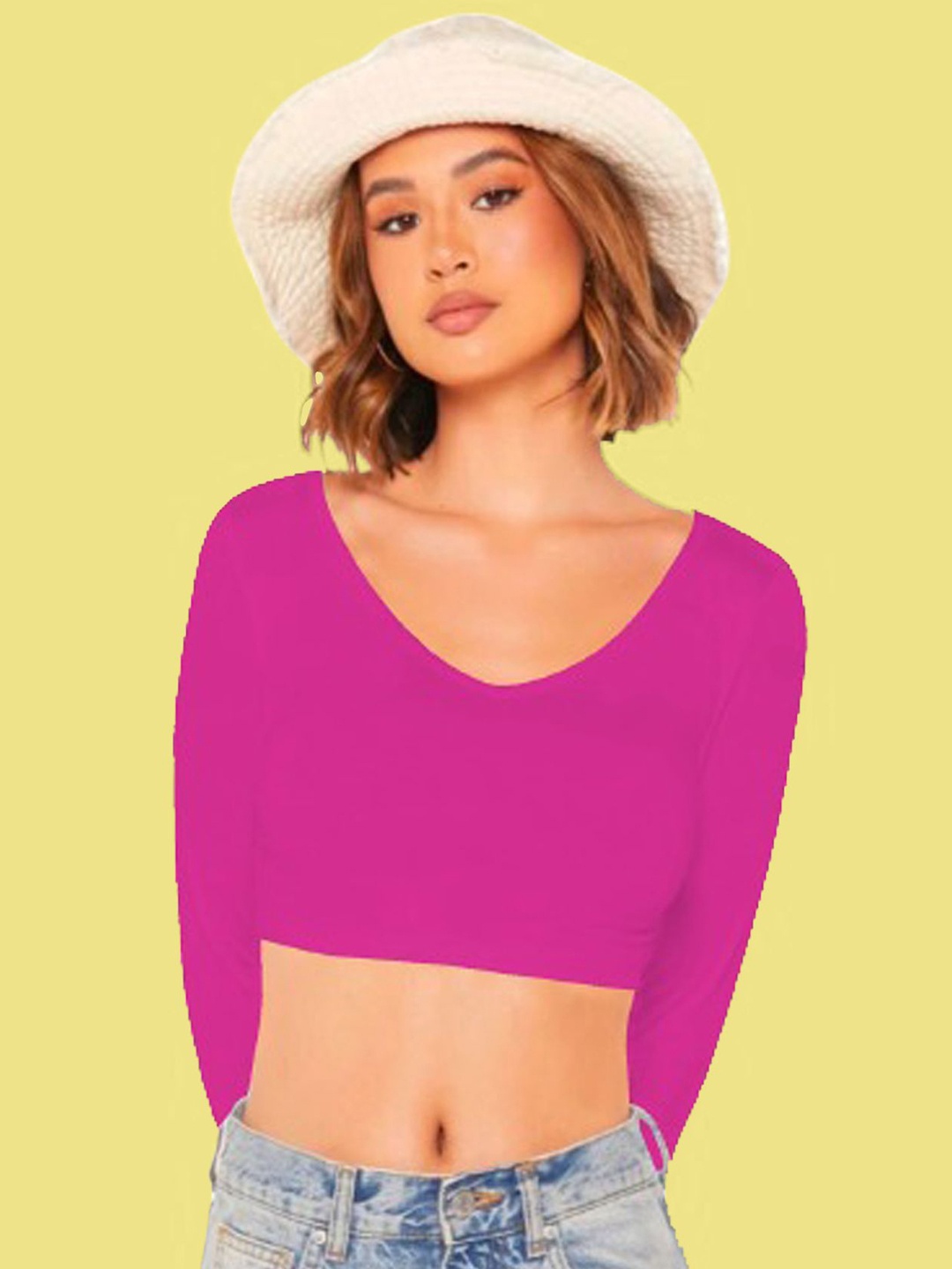 

Dream Beauty Fashion Women's Solid Crop Top, Pink