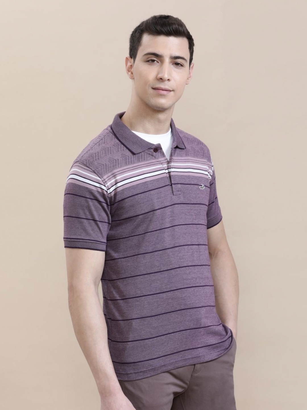 

Crocodile Men Slim Fit Striper T-Shirt, Red