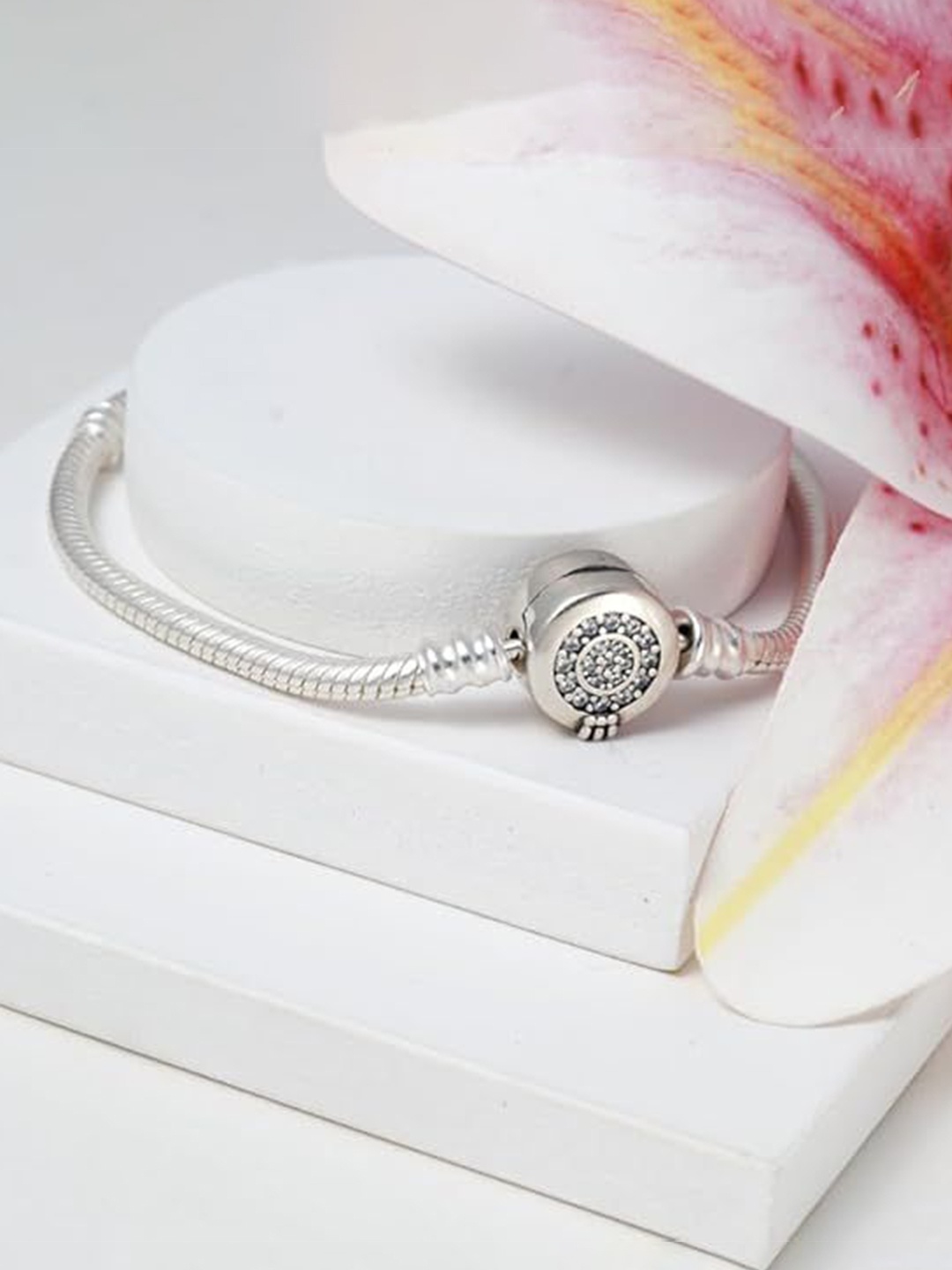 

Tuanz Silver Jewelry Women Sterling Silver Rhodium-Plated Link Bracelet